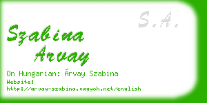 szabina arvay business card